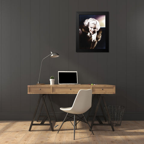 Jean Harlow Black Modern Wood Framed Art Print by Hollywood Photo Archive