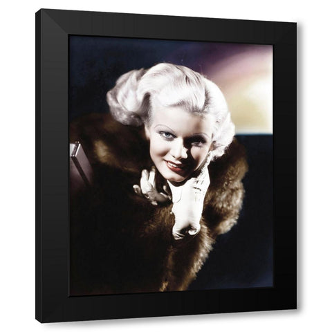 Jean Harlow Black Modern Wood Framed Art Print by Hollywood Photo Archive