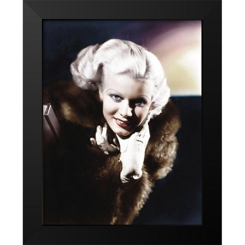 Jean Harlow Black Modern Wood Framed Art Print by Hollywood Photo Archive