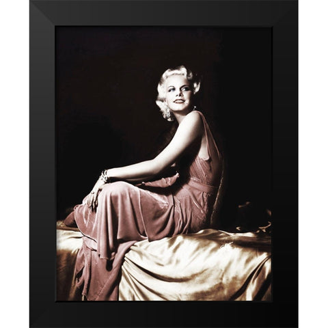 Jean Harlow Black Modern Wood Framed Art Print by Hollywood Photo Archive