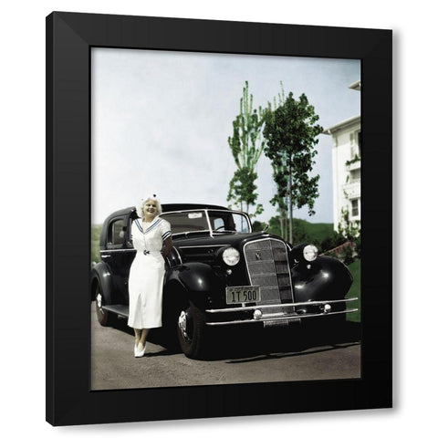 Jean Harlow Black Modern Wood Framed Art Print with Double Matting by Hollywood Photo Archive