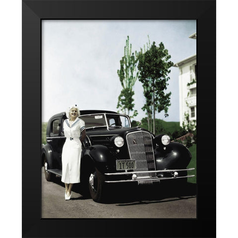 Jean Harlow Black Modern Wood Framed Art Print by Hollywood Photo Archive