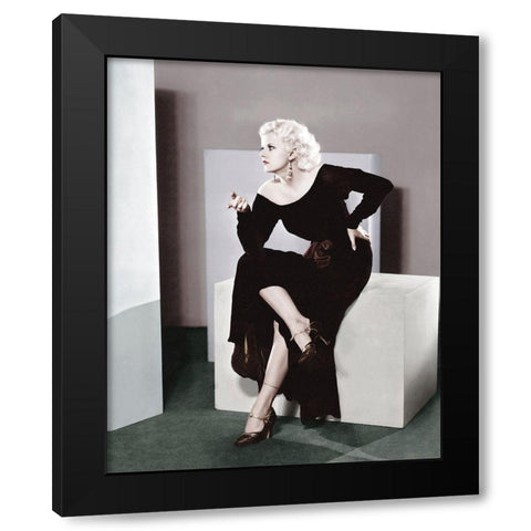 Jean Harlow Black Modern Wood Framed Art Print by Hollywood Photo Archive