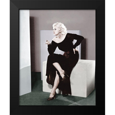 Jean Harlow Black Modern Wood Framed Art Print by Hollywood Photo Archive
