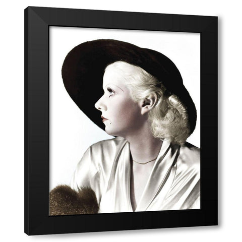 Jean Harlow Black Modern Wood Framed Art Print by Hollywood Photo Archive