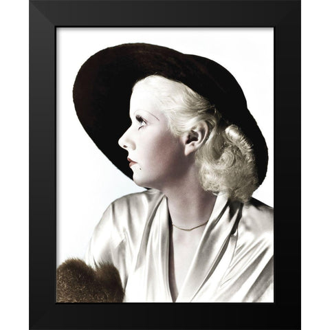 Jean Harlow Black Modern Wood Framed Art Print by Hollywood Photo Archive