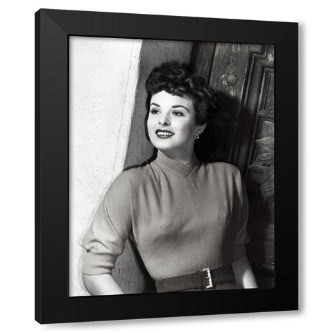 Jean Peters Black Modern Wood Framed Art Print with Double Matting by Hollywood Photo Archive