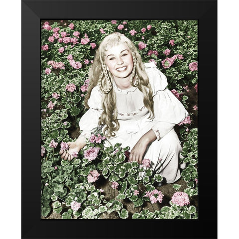 Jean Simmons Black Modern Wood Framed Art Print by Hollywood Photo Archive