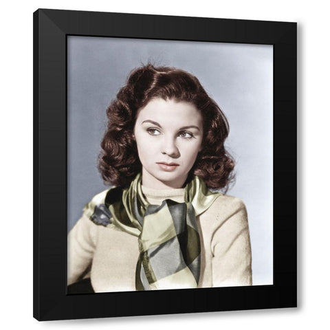 Jean Simmons Black Modern Wood Framed Art Print by Hollywood Photo Archive