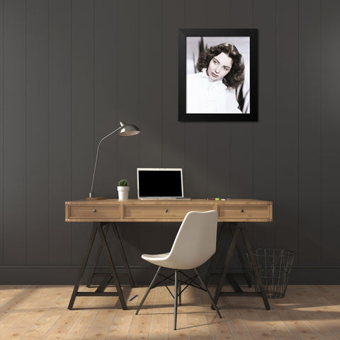 Jennifer Jones Black Modern Wood Framed Art Print by Hollywood Photo Archive