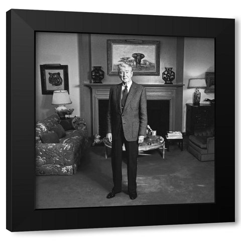 Jimmy Stewart Black Modern Wood Framed Art Print by Hollywood Photo Archive