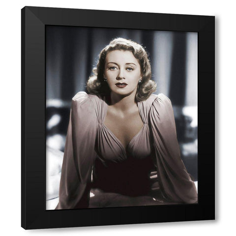 Joan Blondell Black Modern Wood Framed Art Print with Double Matting by Hollywood Photo Archive