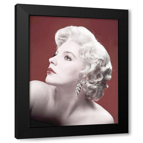 Joan Collins Black Modern Wood Framed Art Print with Double Matting by Hollywood Photo Archive