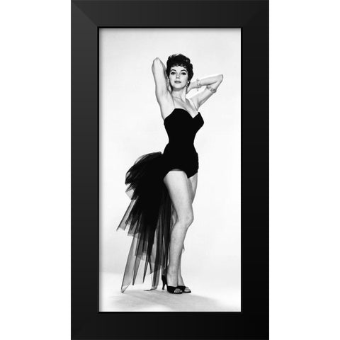 Joan Collins Black Modern Wood Framed Art Print by Hollywood Photo Archive