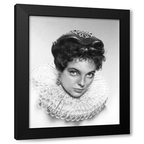 Joan Collins - The Virgin Queen Black Modern Wood Framed Art Print by Hollywood Photo Archive