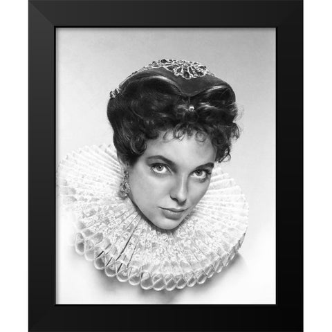 Joan Collins - The Virgin Queen Black Modern Wood Framed Art Print by Hollywood Photo Archive