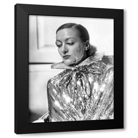 Joan Crawford Black Modern Wood Framed Art Print with Double Matting by Hollywood Photo Archive