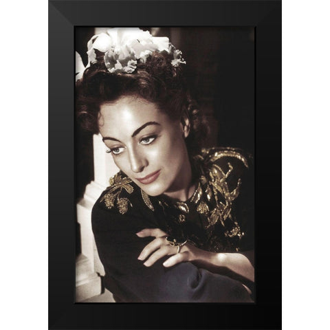 Joan Crawford Black Modern Wood Framed Art Print by Hollywood Photo Archive