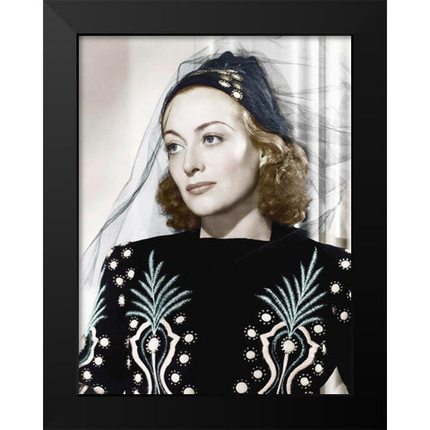 Joan Crawford Black Modern Wood Framed Art Print by Hollywood Photo Archive