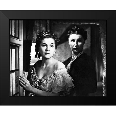 Joan Fontaine Black Modern Wood Framed Art Print by Hollywood Photo Archive