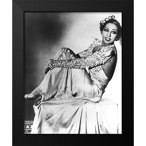 Josephine Baker Black Modern Wood Framed Art Print by Hollywood Photo Archive