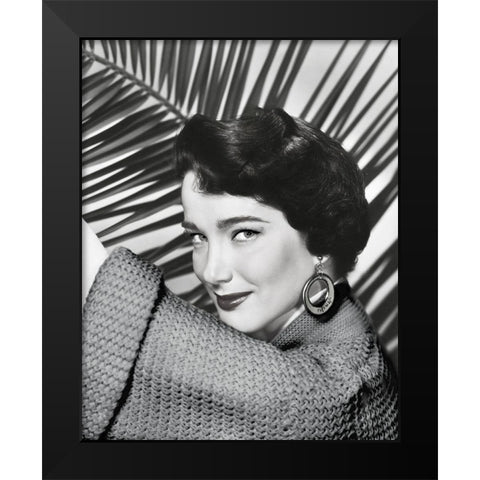 Julie Adams Black Modern Wood Framed Art Print by Hollywood Photo Archive