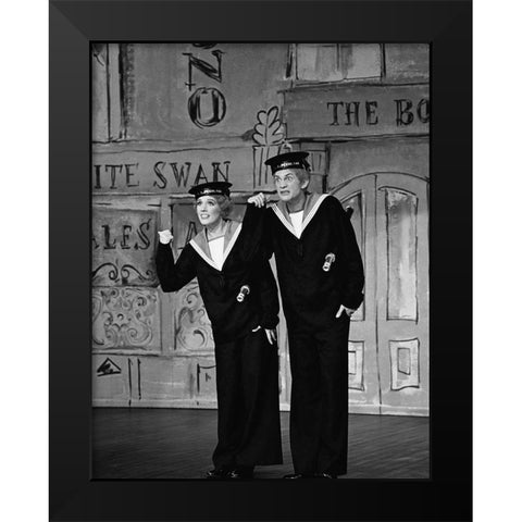 Julie Andrews Black Modern Wood Framed Art Print by Hollywood Photo Archive