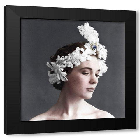 Julie Andrews Black Modern Wood Framed Art Print with Double Matting by Hollywood Photo Archive