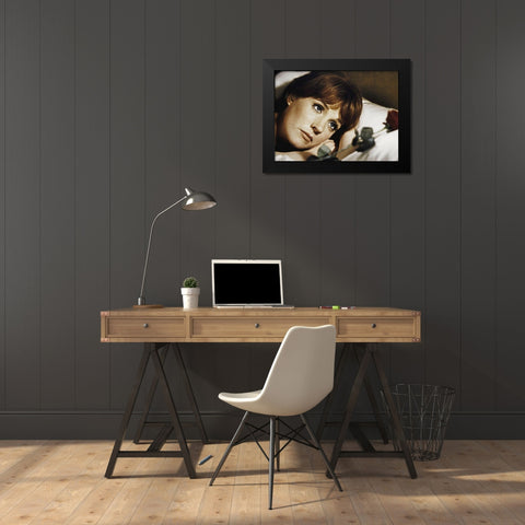 Julie Andrews Black Modern Wood Framed Art Print by Hollywood Photo Archive