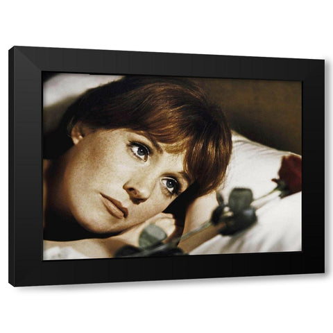 Julie Andrews Black Modern Wood Framed Art Print by Hollywood Photo Archive