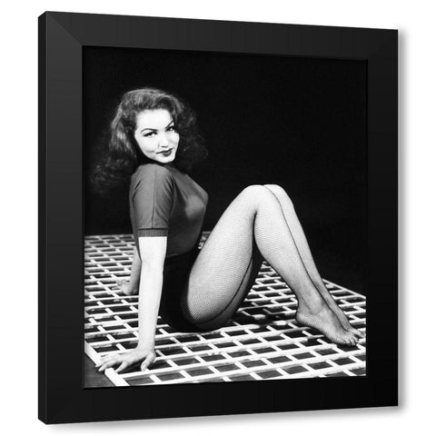 Julie Newmar Black Modern Wood Framed Art Print by Hollywood Photo Archive