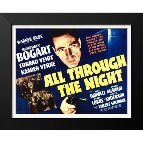 All Through the Night Black Modern Wood Framed Art Print by Hollywood Photo Archive