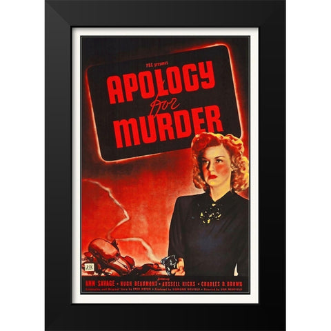 Apology for Murder Black Modern Wood Framed Art Print by Hollywood Photo Archive
