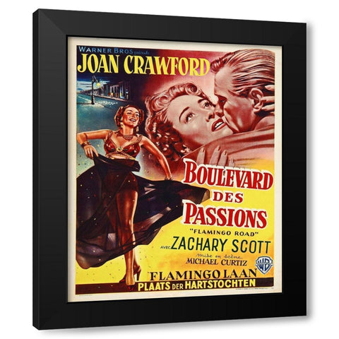 Belgian - Flamingo Road Black Modern Wood Framed Art Print with Double Matting by Hollywood Photo Archive