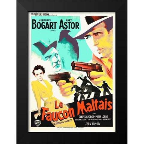 French - The Maltese Falcon Black Modern Wood Framed Art Print by Hollywood Photo Archive