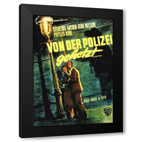 German - Crime Wave Black Modern Wood Framed Art Print by Hollywood Photo Archive