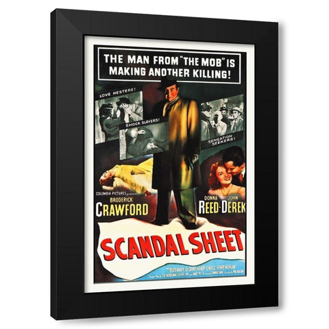 Scandal Sheet Black Modern Wood Framed Art Print by Hollywood Photo Archive