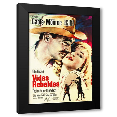 Spanish - The Misfits Black Modern Wood Framed Art Print with Double Matting by Hollywood Photo Archive