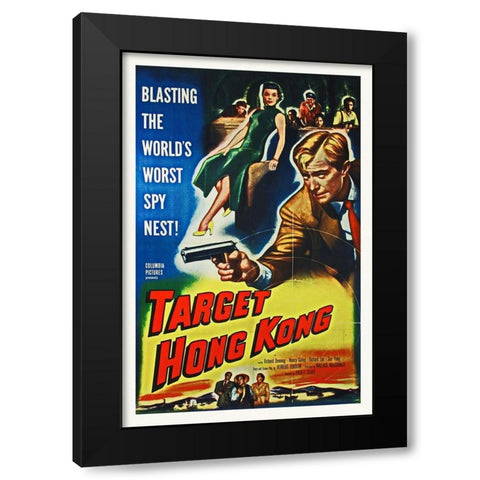 Target Hong Kong Black Modern Wood Framed Art Print by Hollywood Photo Archive