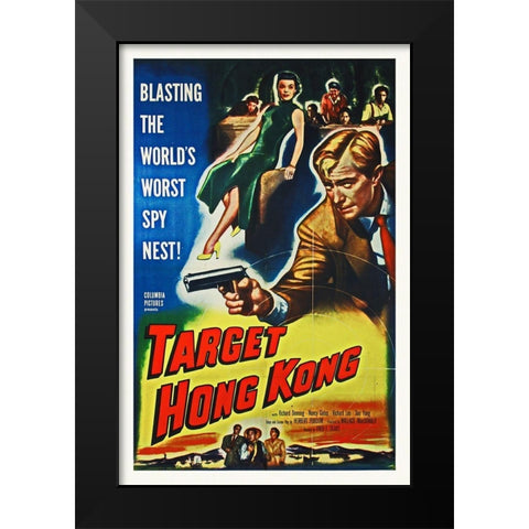 Target Hong Kong Black Modern Wood Framed Art Print by Hollywood Photo Archive