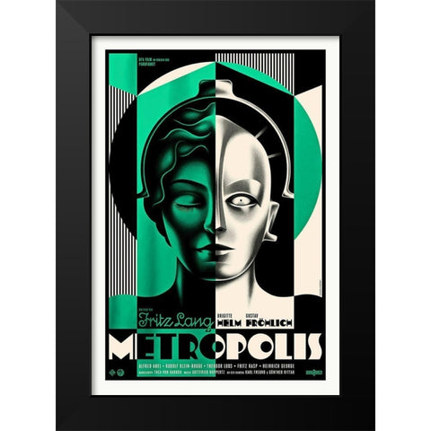 Metropolis - Spot color Black Modern Wood Framed Art Print by Hollywood Photo Archive