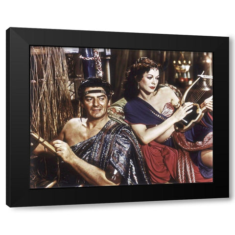 Samson and Delilah - Production Still Black Modern Wood Framed Art Print by Hollywood Photo Archive