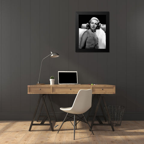 Lana Turner Black Modern Wood Framed Art Print by Hollywood Photo Archive