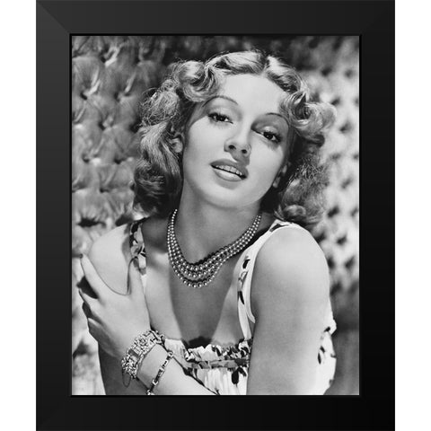 Lana Turner Black Modern Wood Framed Art Print by Hollywood Photo Archive
