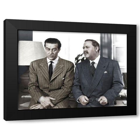 Charles Laughton -  The Big Clock Black Modern Wood Framed Art Print by Hollywood Photo Archive