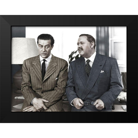 Charles Laughton -  The Big Clock Black Modern Wood Framed Art Print by Hollywood Photo Archive