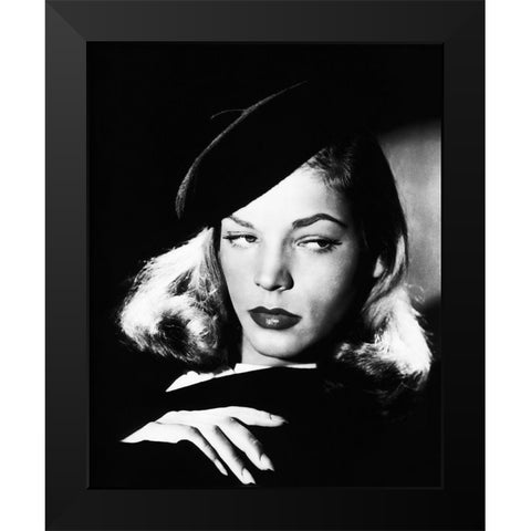 The Big Sleep - Lauren Bacall Black Modern Wood Framed Art Print by Hollywood Photo Archive