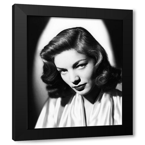 Lauren Bacall Black Modern Wood Framed Art Print with Double Matting by Hollywood Photo Archive