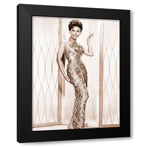 Lena Horn Black Modern Wood Framed Art Print by Hollywood Photo Archive