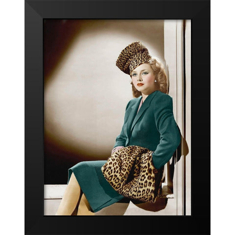 Lenore Aubert Black Modern Wood Framed Art Print by Hollywood Photo Archive